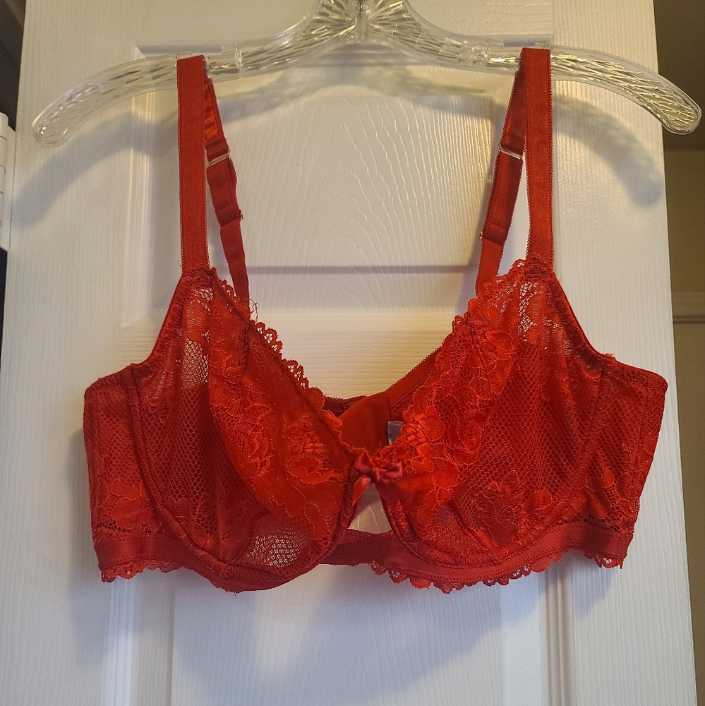 Savage X Fenty Red Lace Bra x panty set
